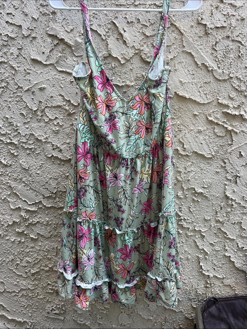 Derek Heart Mint Green Floral Midi Dress with Pink & Peach Flowers